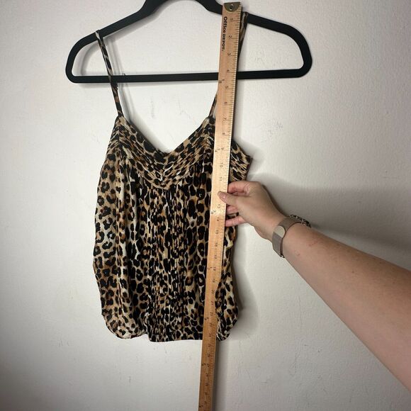 Express Cheetah Print Cami Top Front Bodice Ruched Elastic Waist Hem Small - Picture 8 of 10